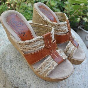 Sbicca open toe/back wedge sandal